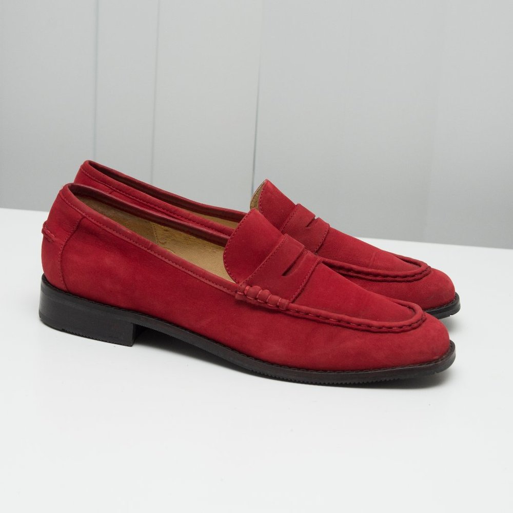 Vintage Rockport Red Suede Loafers Size 9